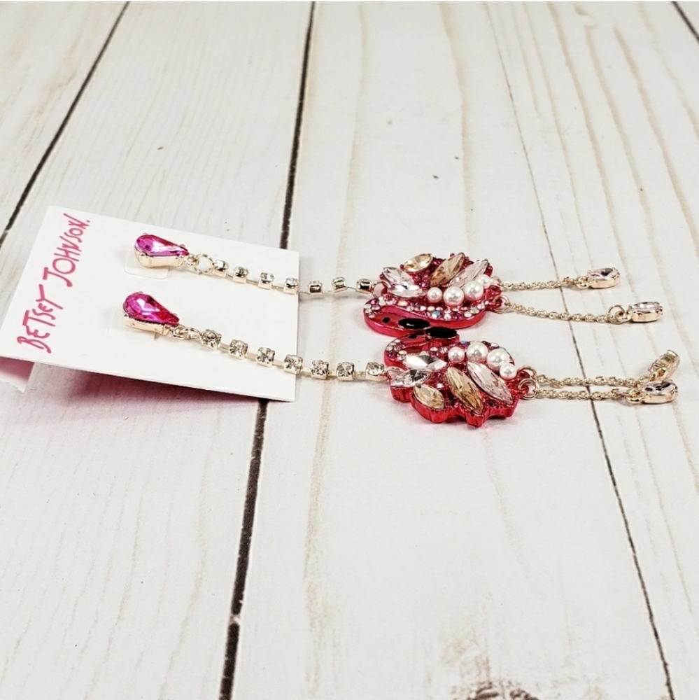 Betsey Johnson Flamingo Earrings - Picture 5 of 8